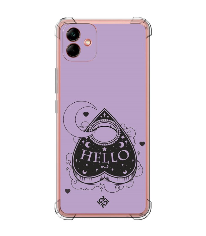 Funda Antigolpe [ Samsung Galaxy A04 ] Dibujo Gotico [ Dieza de la Ouija - Hello ] Esquina Reforzada Silicona 1.5mm