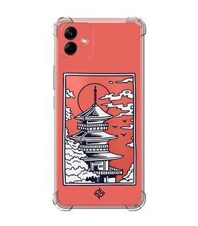 Funda Antigolpe [ Samsung Galaxy A04 ] Dibujo Japones [ Pagoda con Fondo Transparente Japonesa ] Esquina Reforzada 1.5mm