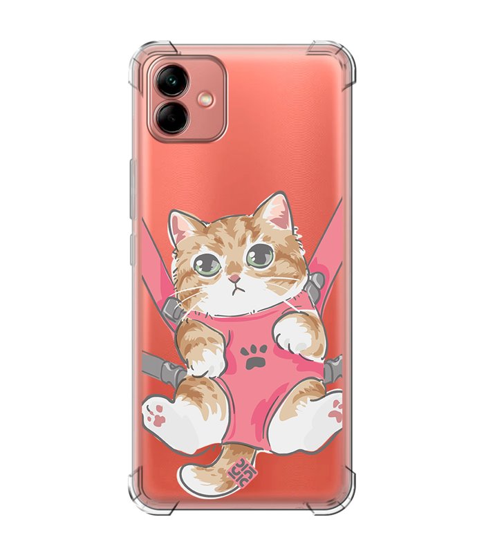 Funda Antigolpe [ Samsung Galaxy A04 ] Dibujo Mascotas [ Gatito Colgante ] Esquina Reforzada Silicona 1.5mm Transparente