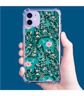 Funda Antigolpe [ Samsung Galaxy A04 ] Dibujo Mascotas [ Estampado Elefantes Florales ] Esquina Reforzada Silicona