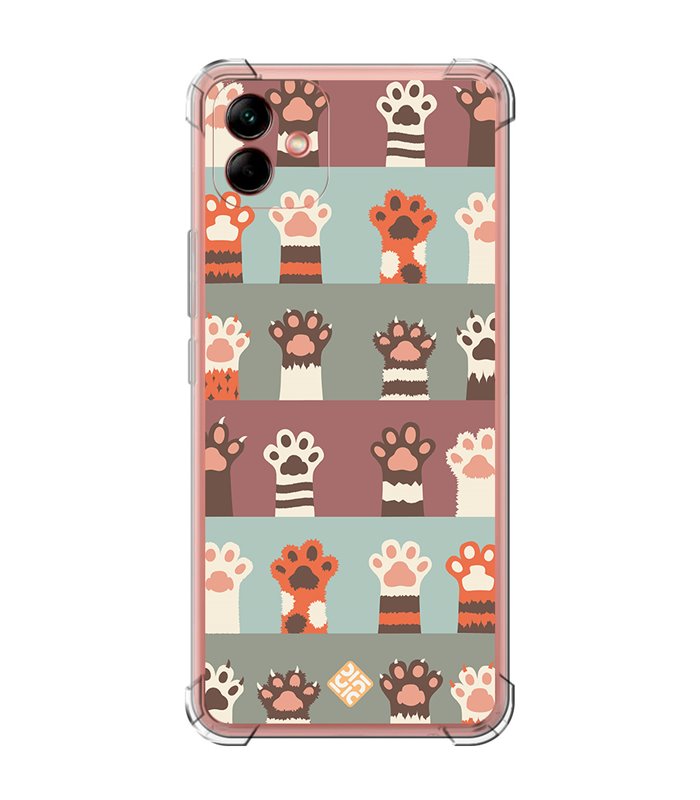 Funda Antigolpe [ Samsung Galaxy A04 ] Dibujo Mascotas [ Zarpas de Gatos ] Esquina Reforzada Silicona 1.5mm Transparente