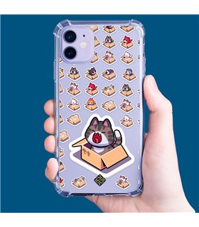 Funda Antigolpe [ Samsung Galaxy A04 ] Dibujo Mascotas [ Gatos en Cajas ] Esquina Reforzada Silicona 1.5mm Transparente