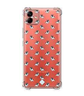 Funda Antigolpe [ Samsung Galaxy A04 ] Dibujo Mascotas [ Bulldog Frances con Mascarilla ] Esquina Reforzada Silicona 1.5mm 