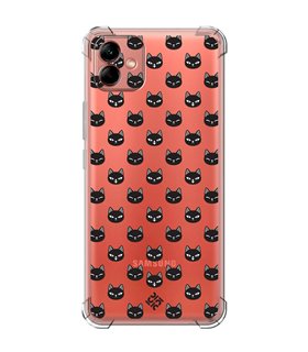 Funda Antigolpe [ Samsung Galaxy A04 ] Dibujo Mascotas [ Gato Negro ] Esquina Reforzada Silicona 1.5mm Transparente