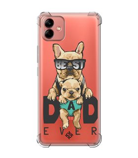 Funda Antigolpe [ Samsung Galaxy A04 ] Dibujo Mascotas [ Perro Bulldog - Best Dad Ever ] Esquina Reforzada Silicona