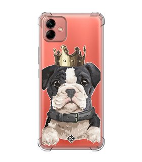 Funda Antigolpe [ Samsung Galaxy A04 ] Dibujo Mascotas [ Perrito King ] Esquina Reforzada Silicona 1.5mm Transparente