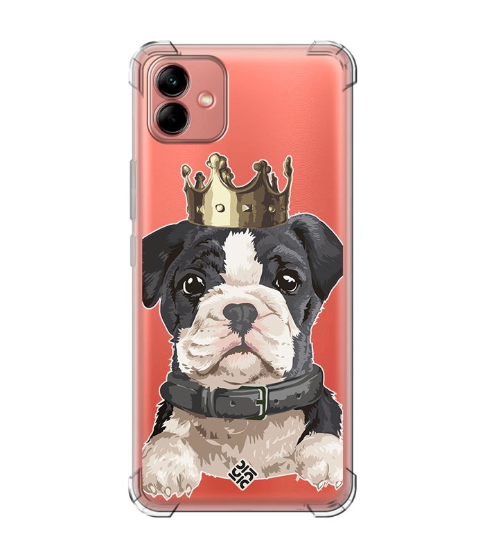 Funda Antigolpe [ Samsung Galaxy A04 ] Dibujo Mascotas [ Perrito King ] Esquina Reforzada Silicona 1.5mm Transparente