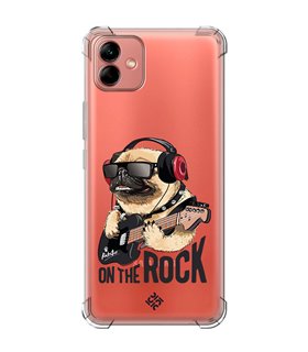 Funda Antigolpe [ Samsung Galaxy A04 ] Diseño Música [ Pug Perro con Auriculares ] Esquina Reforzada Silicona 1.5mm