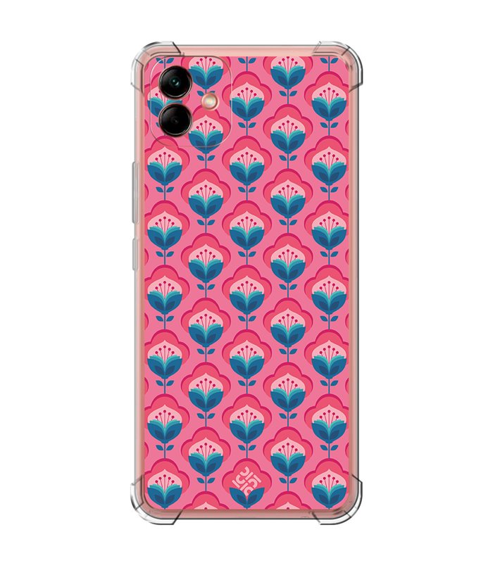 Funda Antigolpe [ Samsung Galaxy A04 ] Dibujos Retro [ Algodones Rosa - Caleidoscopio ] Esquina Reforzada Silicona