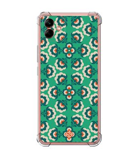 Funda Antigolpe [ Samsung Galaxy A04 ] Dibujos Retro [ Algodones Verdes - Caleidoscopio ] Esquina Reforzada Silicona