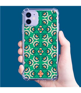 Funda Antigolpe [ Samsung Galaxy A04 ] Dibujos Retro [ Algodones Verdes - Caleidoscopio ] Esquina Reforzada Silicona