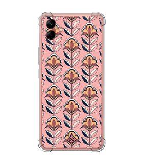 Funda Antigolpe [ Samsung Galaxy A04 ] Dibujos Retro [ Planta con Fondo Rosa - Retro ] Esquina Reforzada Silicona 1.5