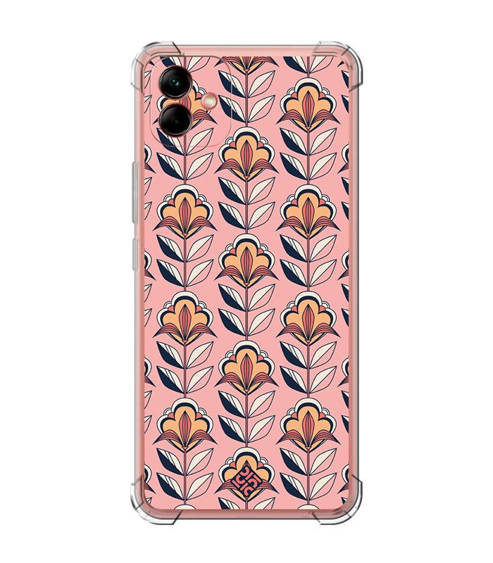 Funda Antigolpe [ Samsung Galaxy A04 ] Dibujos Retro [ Planta con Fondo Rosa - Retro ] Esquina Reforzada Silicona 1.5