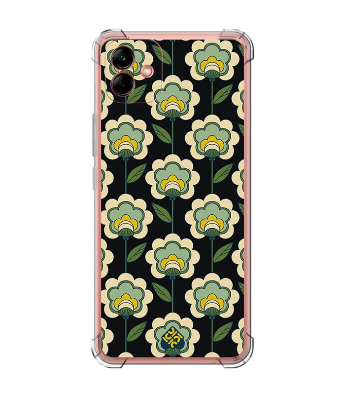 Funda Antigolpe [ Samsung Galaxy A04 ] Dibujos Retro [ Planta Verde - Retro ] Esquina Reforzada Silicona 1.5mm Transparente