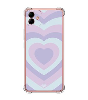 Funda Antigolpe [ Samsung Galaxy A04 ] Dibujo Tendencias [ Corazones Superpuestos Tonos Pastel ] Esquina Reforzada 1.5mm