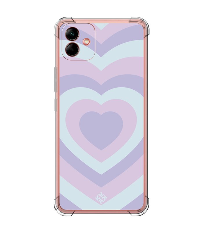 Funda Antigolpe [ Samsung Galaxy A04 ] Dibujo Tendencias [ Corazones Superpuestos Tonos Pastel ] Esquina Reforzada 1.5mm