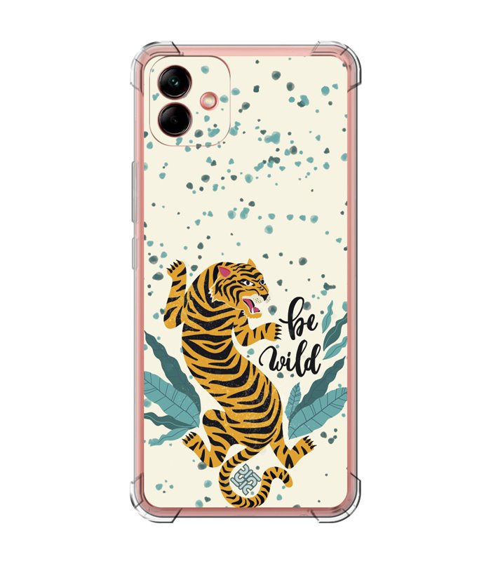 Funda Antigolpe [ Samsung Galaxy A04 ] Dibujo Tendencias [ Tigre - Be Wild ] Esquina Reforzada Silicona 1.5mm