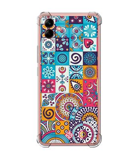 Funda Antigolpe [ Samsung Galaxy A04 ] Dibujo Auténtico [ Collage Mosaico Mandala ] Esquina Reforzada Silicona 1.5mm