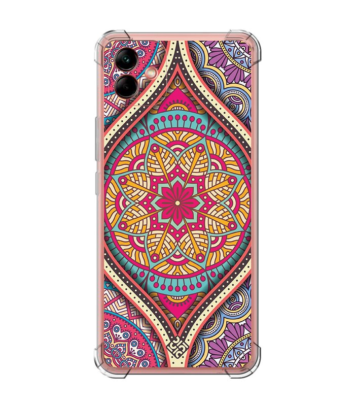 Funda Antigolpe [ Samsung Galaxy A04 ] Dibujo Auténtico [ Baldosa de Teja Mandala ] Esquina Reforzada Silicona 1.5mm