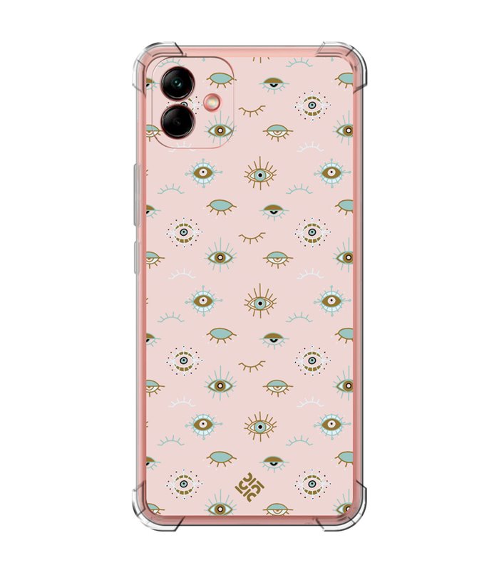 Funda Antigolpe [ Samsung Galaxy A04 ] Dibujo Auténtico [ Ojo de Hamsa Colores Pastel ] Esquina Reforzada Silicona 1.5