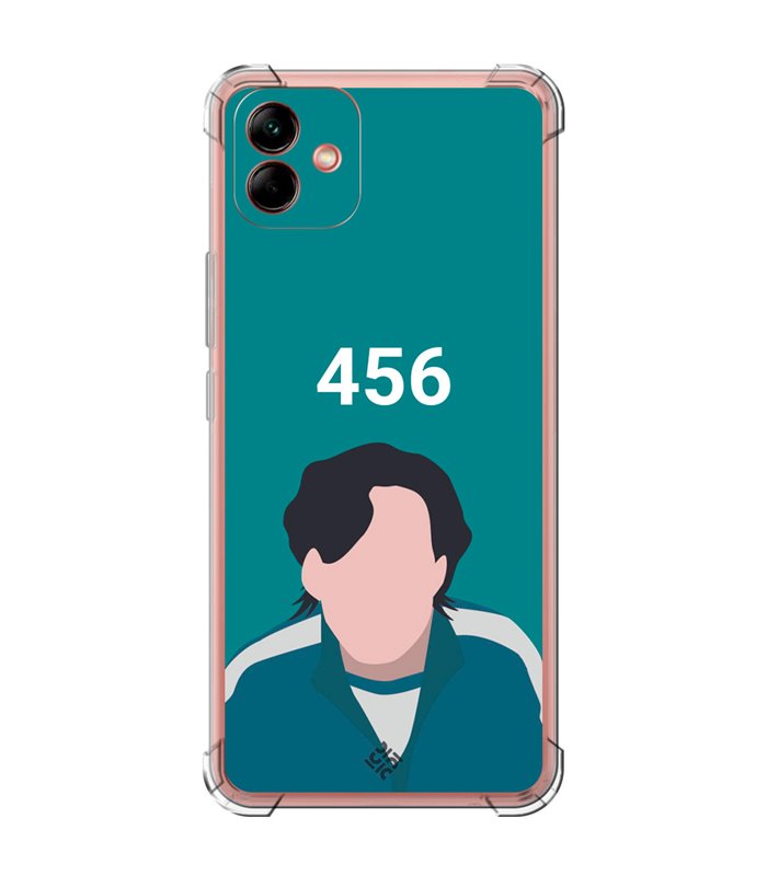 Funda Antigolpe [ Samsung Galaxy A04 ] Squid Game [Jugador Número 456] Esquina Reforzada Silicona 1.5mm Transparente