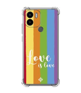 Funda Antigolpe [ Xiaomi Redmi A1 Plus ] Dibujo Auténtico [ Love is Love - Arcoiris ] Esquina Reforzada Silicona 1.5mm