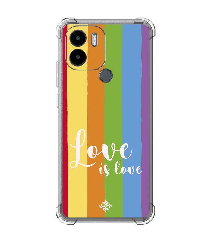 Funda Antigolpe [ Xiaomi Redmi A1 Plus ] Dibujo Auténtico [ Love is Love - Arcoiris ] Esquina Reforzada Silicona 1.5mm