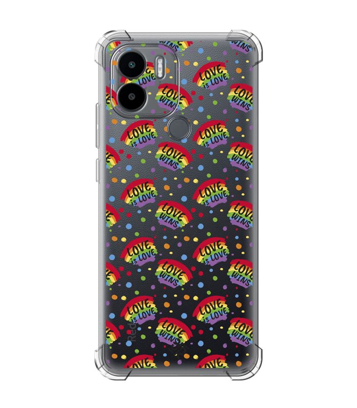 Funda Antigolpe [ Xiaomi Redmi A1 Plus ] Dibujo Auténtico [ Arcoiris - Love Wins ] Esquina Reforzada Silicona 1.5mm