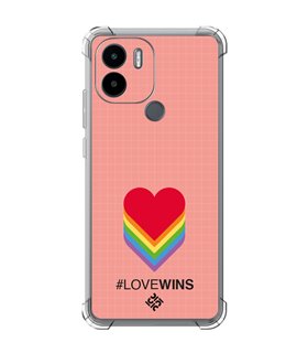 Funda Antigolpe [ Xiaomi Redmi A1 Plus ] Dibujo Auténtico [ Corazones - Love Wins ] Esquina Reforzada Silicona 1.5mm