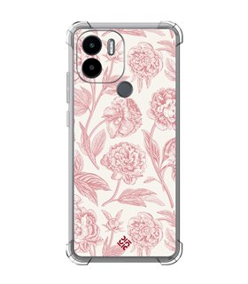 Funda Antigolpe [ Xiaomi Redmi A1 Plus ] Dibujo Botánico [ Flores Rosa Pastel ] Esquina Reforzada Silicona 1.5mm