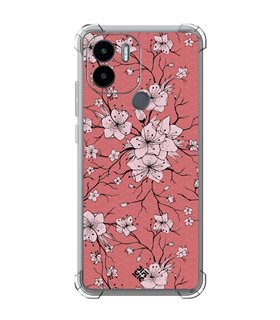 Funda Antigolpe [ Xiaomi Redmi A1 Plus ] Dibujo Botánico [ Flores sakura con patron japones ] Esquina Reforzada 1.5mm