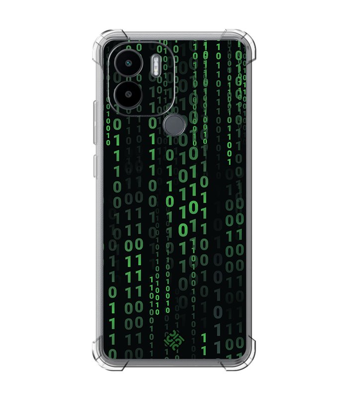 Funda Antigolpe [ Xiaomi Redmi A1 Plus ] Cine Fantástico [ Números Binarios Matrix ] Esquina Reforzada Silicona 1.5