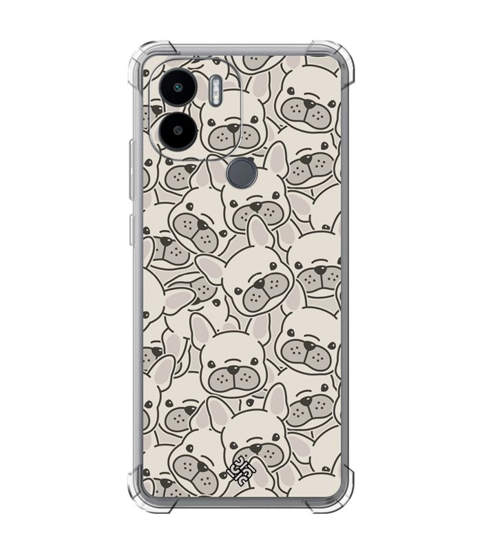 Funda Antigolpe [ Xiaomi Redmi A1 Plus ] Dibujo Cute [ Pegatinas Perrito Bulldog Frances ] Esquina Reforzada Silicona 1.5mm