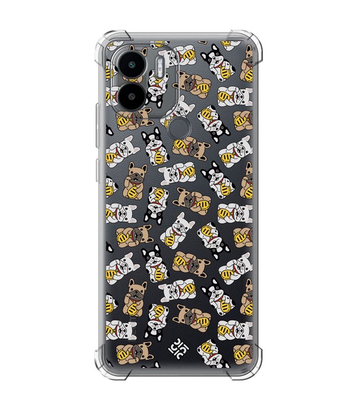 Funda Antigolpe [ Xiaomi Redmi A1 Plus ] Dibujo Cute [ Perro Bulldog de la Suerte ] Esquina Reforzada Silicona 1.5mm