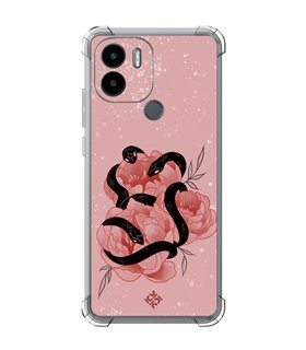 Funda Antigolpe [ Xiaomi Redmi A1 Plus ] Dibujo Esotérico [ Tentación Floral - Rosas con Serpientes ] Esquina Reforzada 1.5mm