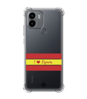 Funda Antigolpe [ Xiaomi Redmi A1 Plus ] Dibujo Auténtico [ I Love España ] Esquina Reforzada Silicona 1.5mm Transparente