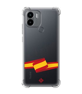 Funda Antigolpe [ Xiaomi Redmi A1 Plus ] Dibujo Auténtico [ Bandera España ] Esquina Reforzada Silicona 1.5mm Transparente