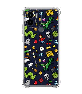 Funda Antigolpe [ Xiaomi Redmi A1 Plus ] Dibujo Gamers [ Iconos de Juego Retro Pixel Art 8 Bits ] Esquina Reforzada 1.5mm 