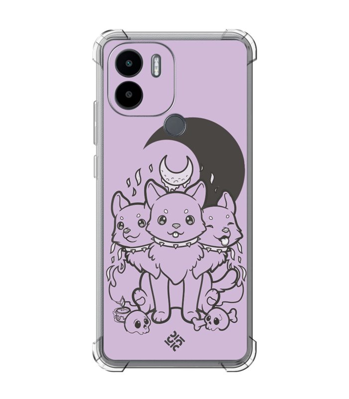 Funda Antigolpe [ Xiaomi Redmi A1 Plus ] Dibujo Gotico [ Cute Cancerbero ] Esquina Reforzada Silicona 1.5mm Transparente