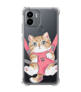 Funda Antigolpe [ Xiaomi Redmi A1 Plus ] Dibujo Mascotas [ Gatito Colgante ] Esquina Reforzada Silicona 1.5mm Transparente