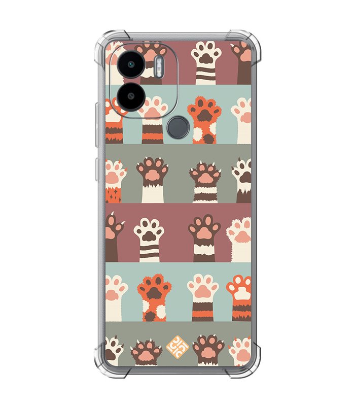 Funda Antigolpe [ Xiaomi Redmi A1 Plus ] Dibujo Mascotas [ Zarpas de Gatos ] Esquina Reforzada Silicona 1.5mm Transparente