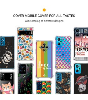 Funda Antigolpe [ Xiaomi Redmi A1 Plus ] Dibujo Mascotas [ Gatos de Varios Colores ] Esquina Reforzada Silicona 1.5mm