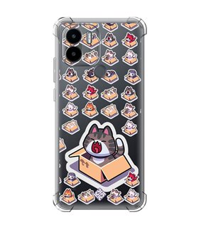 Funda Antigolpe [ Xiaomi Redmi A1 Plus ] Dibujo Mascotas [ Gatos en Cajas ] Esquina Reforzada Silicona 1.5mm Transparente