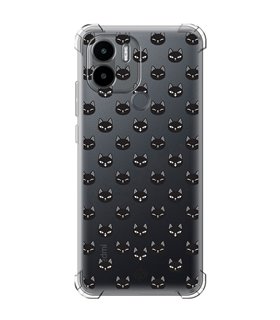 Funda Antigolpe [ Xiaomi Redmi A1 Plus ] Dibujo Mascotas [ Gato Negro ] Esquina Reforzada Silicona 1.5mm Transparente