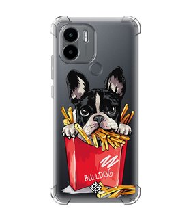 Funda Antigolpe [ Xiaomi Redmi A1 Plus ] Dibujo Mascotas [ Perrito Bulldog con Patatas ] Esquina Reforzada 1.5mm Transparente