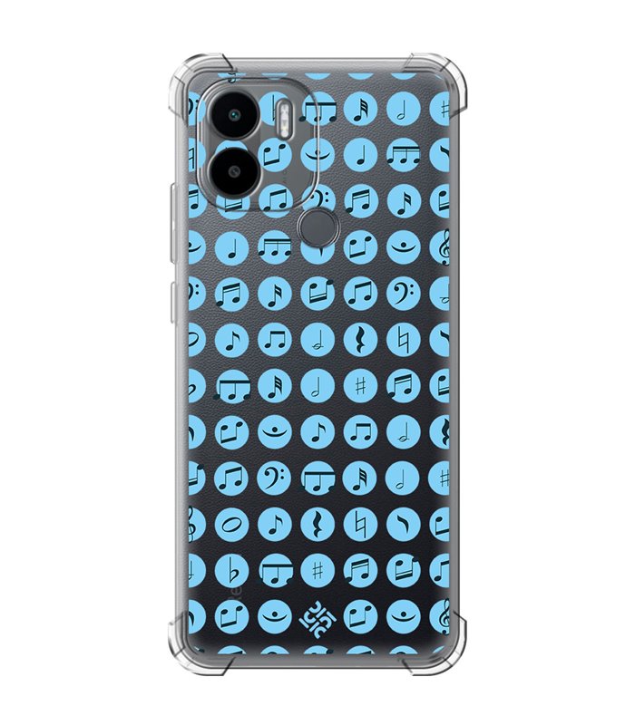 Funda Antigolpe [ Xiaomi Redmi A1 Plus ] Diseño Música [ Notas Musicales ] Esquina Reforzada Silicona 1.5mm Transparente