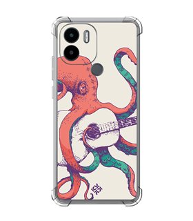 Funda Antigolpe [ Xiaomi Redmi A1 Plus ] Diseño Música [ Pulpo Tocando la Guitarra ] Esquina Reforzada Silicona 1.5mm