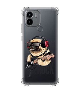 Funda Antigolpe [ Xiaomi Redmi A1 Plus ] Diseño Música [ Pug Perro con Auriculares ] Esquina Reforzada Silicona 1.5mm