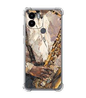 Funda Antigolpe [ Xiaomi Redmi A1 Plus ] Diseño Música [ Pintura - Tocando el Saxofón ] Esquina Reforzada Silicona Transparente