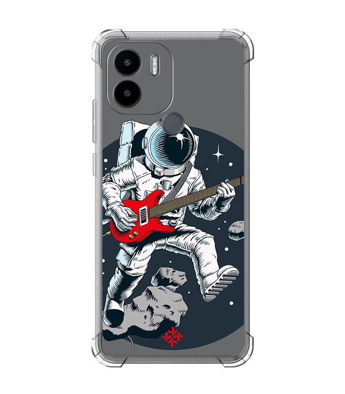 Funda Antigolpe [ Xiaomi Redmi A1 Plus ] Diseño Música [ Guitarrista Espacial ] Esquina Reforzada Silicona 1.5mm Transparente